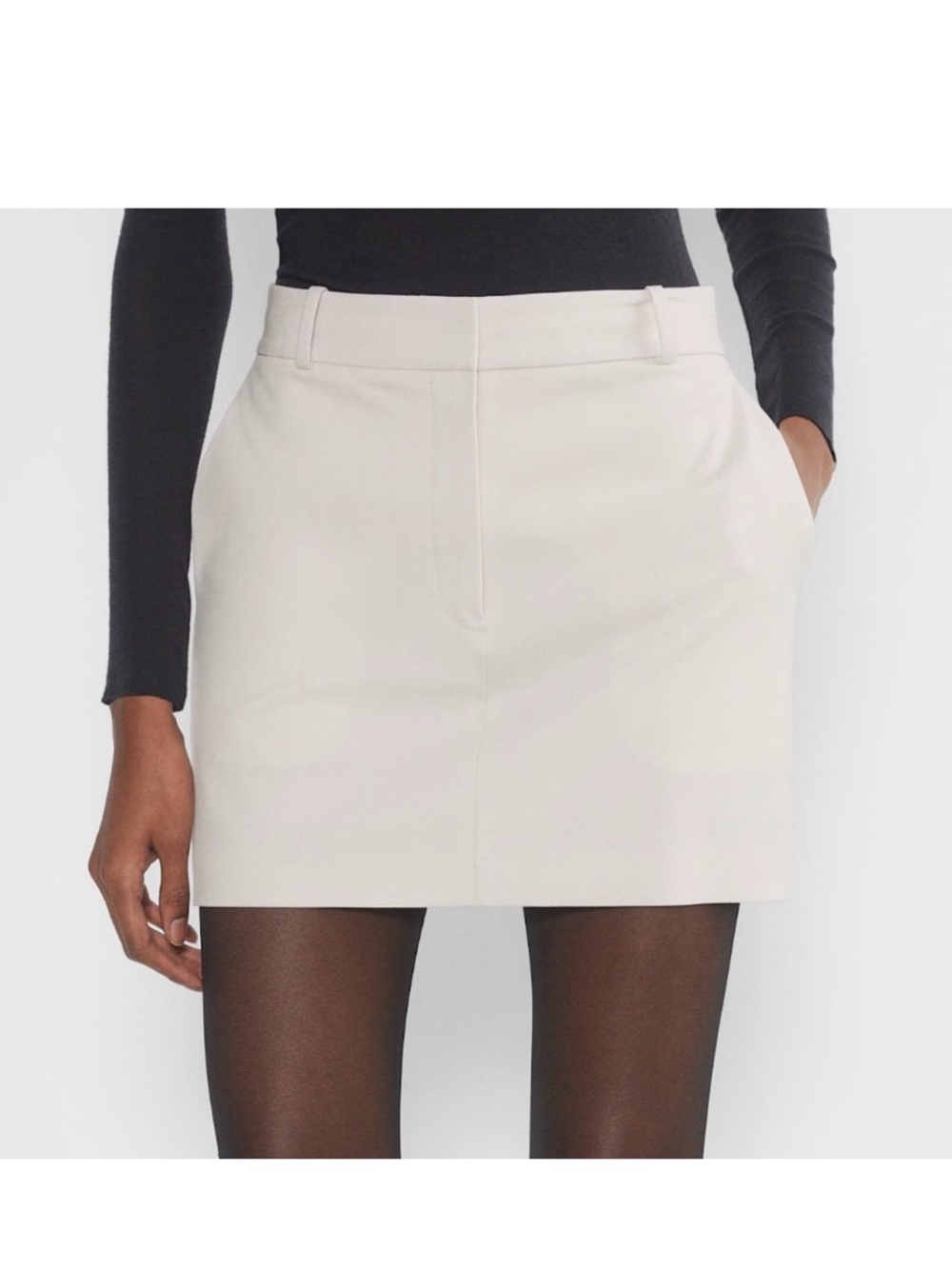 Aritzia Babaton cream mini skirt